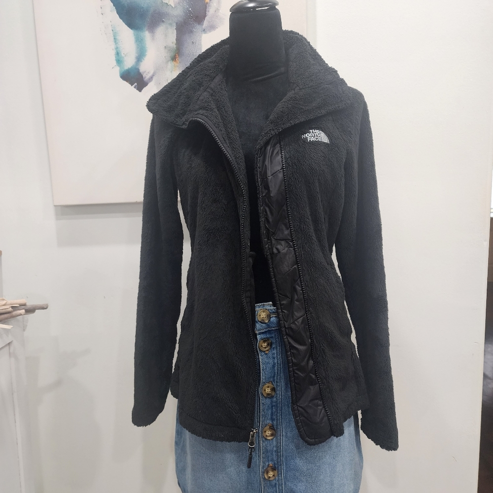 The [NORTH FACE] WOMENS SIZE SMALL BLACK ZIP UP JACKET .